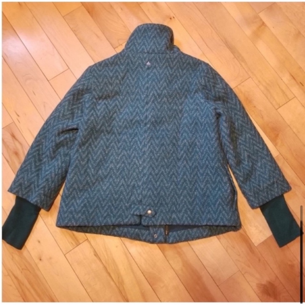 Prana Lily Wool Deep Teal Chevron wool blend coat extra small XS - Picture 8 of 9